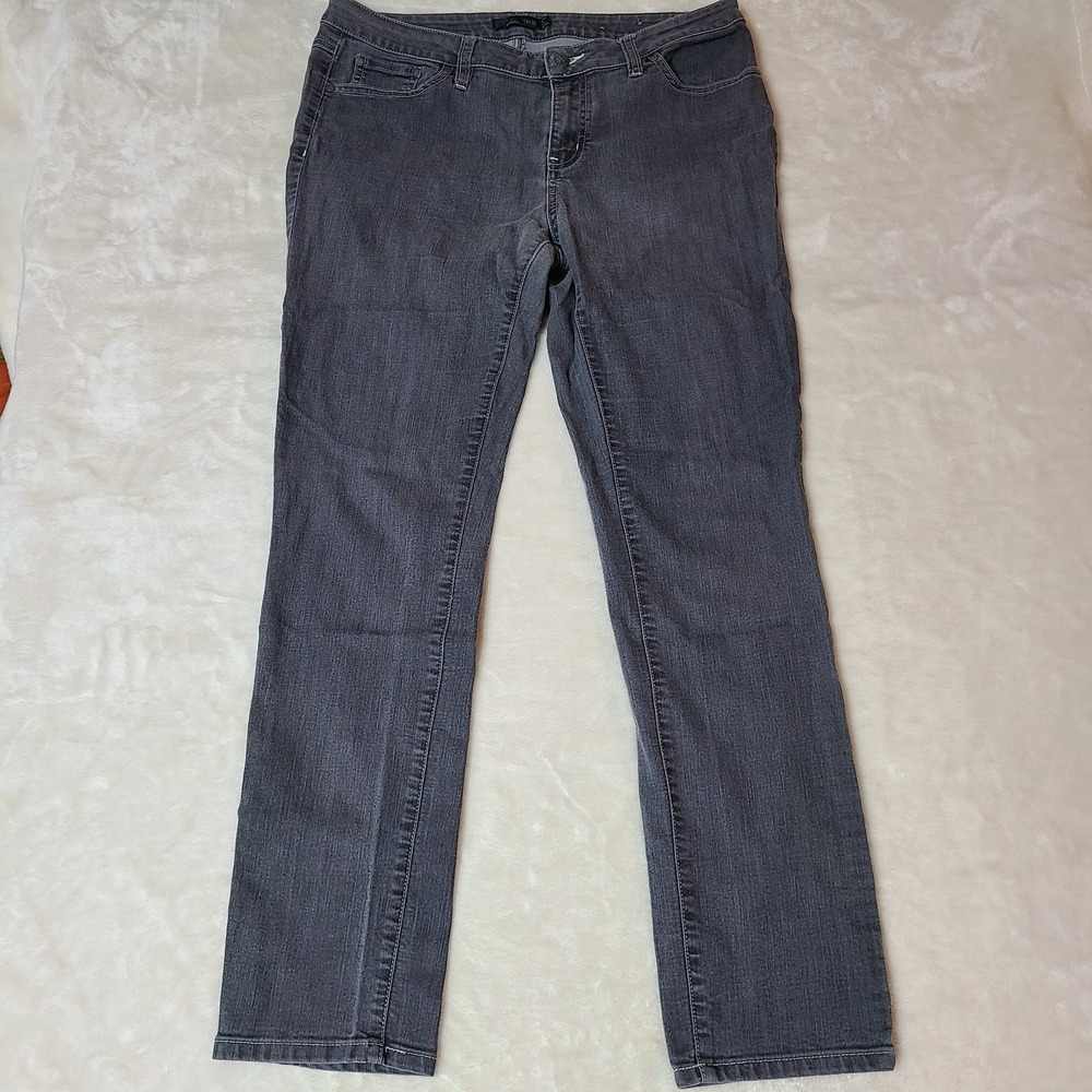 Prana Slim Straight Jeans Women's 14 / 32 Reg Charcoal Denim Outdoor Kayla